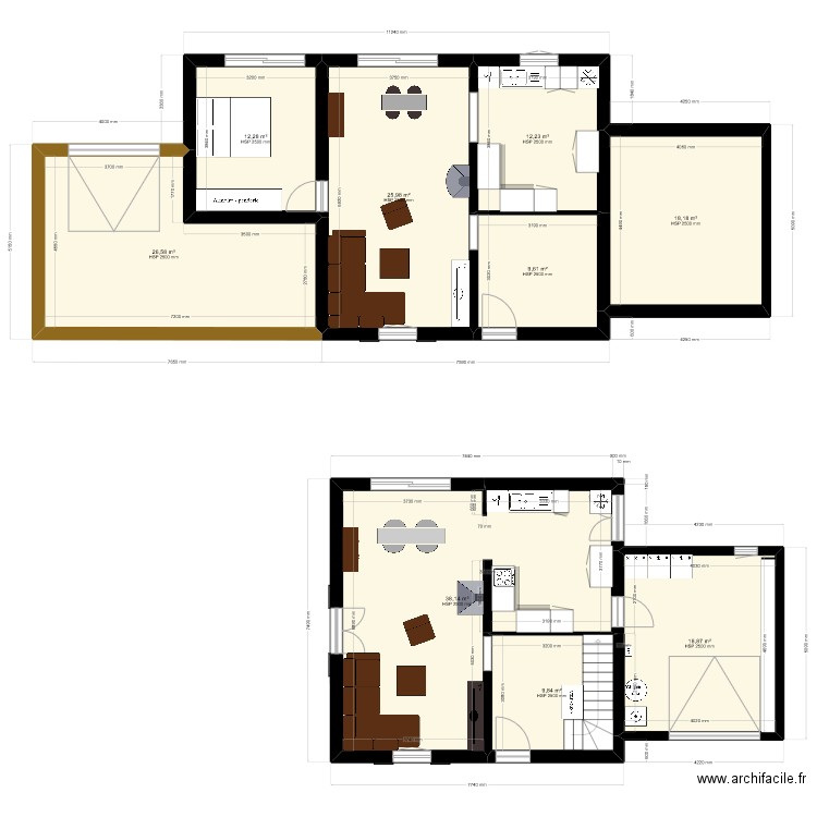 plan maison. Plan de 9 pièces et 172 m2