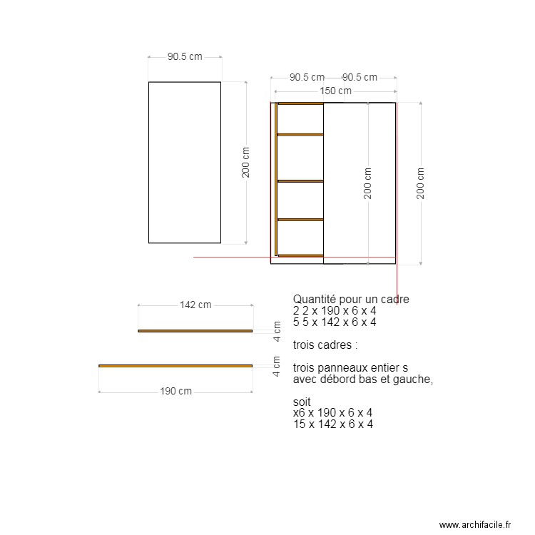 cadres bois basique hauts. Plan de 0 pièce et 0 m2