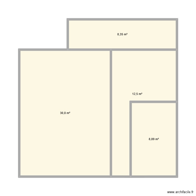 van. Plan de 4 pièces et 61 m2