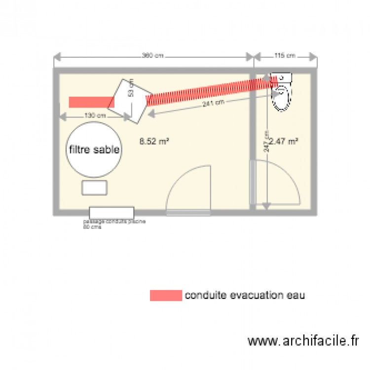 plan local piscine. Plan de 0 pièce et 0 m2