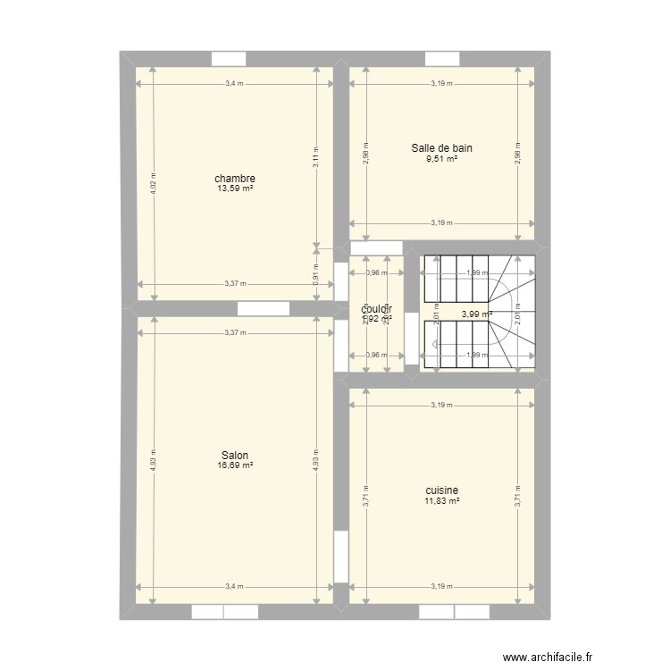 2eme étage. Plan de 0 pièce et 0 m2