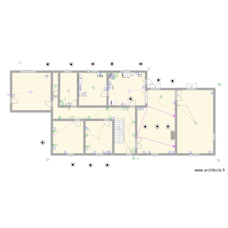 maison elec reperage. Plan de 11 pièces et 239 m2