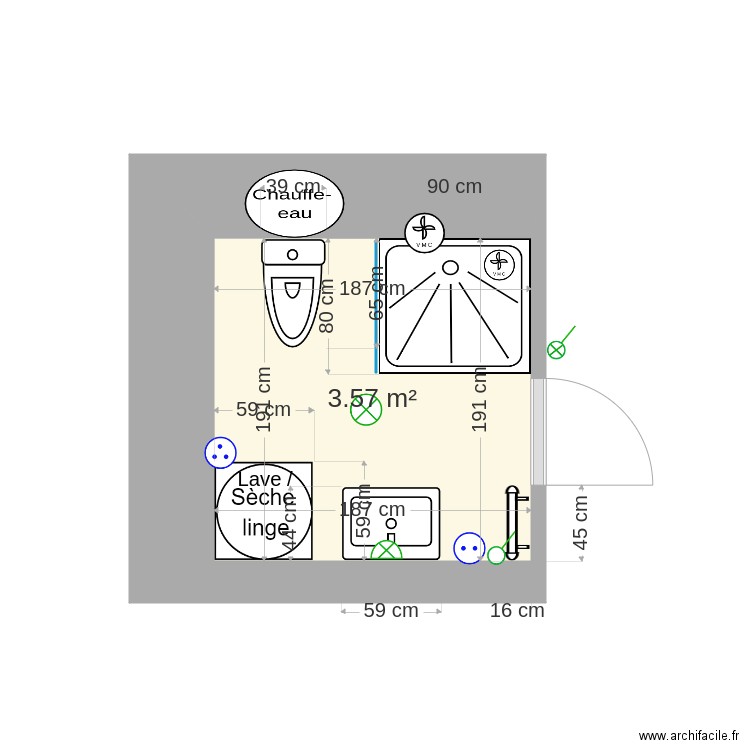 RDC Nord Salle deau PE. Plan de 0 pièce et 0 m2