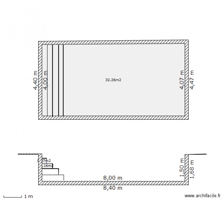 plan en coupe piscine. Plan de 0 pièce et 0 m2