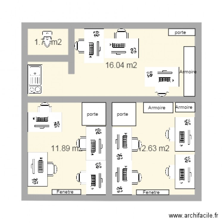 Bureau Bardo. Plan de 0 pièce et 0 m2