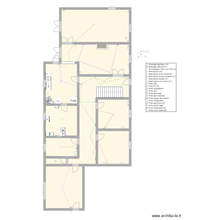 maison. Plan de 11 pièces et 207 m2