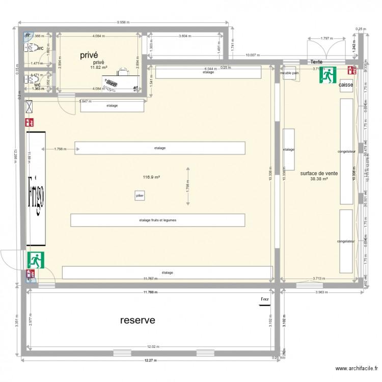 supermarché. Plan de 0 pièce et 0 m2