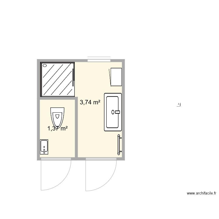 Salle de bain wc. Plan de 0 pièce et 0 m2