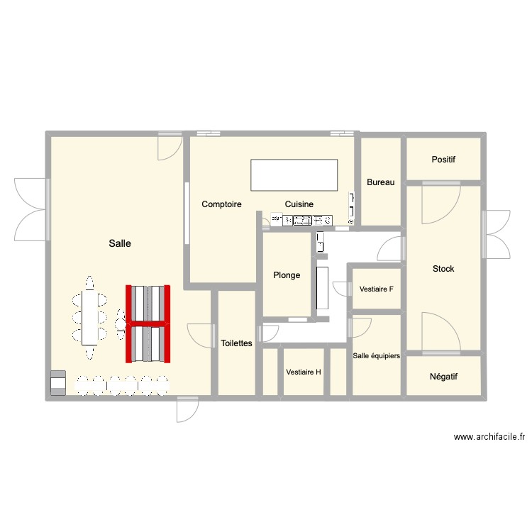 Plan Mcdo ADOC. Plan de 13 pièces et 42 m2