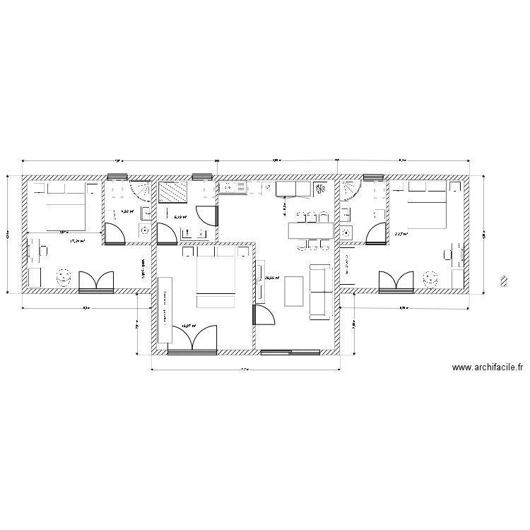 Nouveau plan Lidia. Plan de 6 pièces et 95 m2