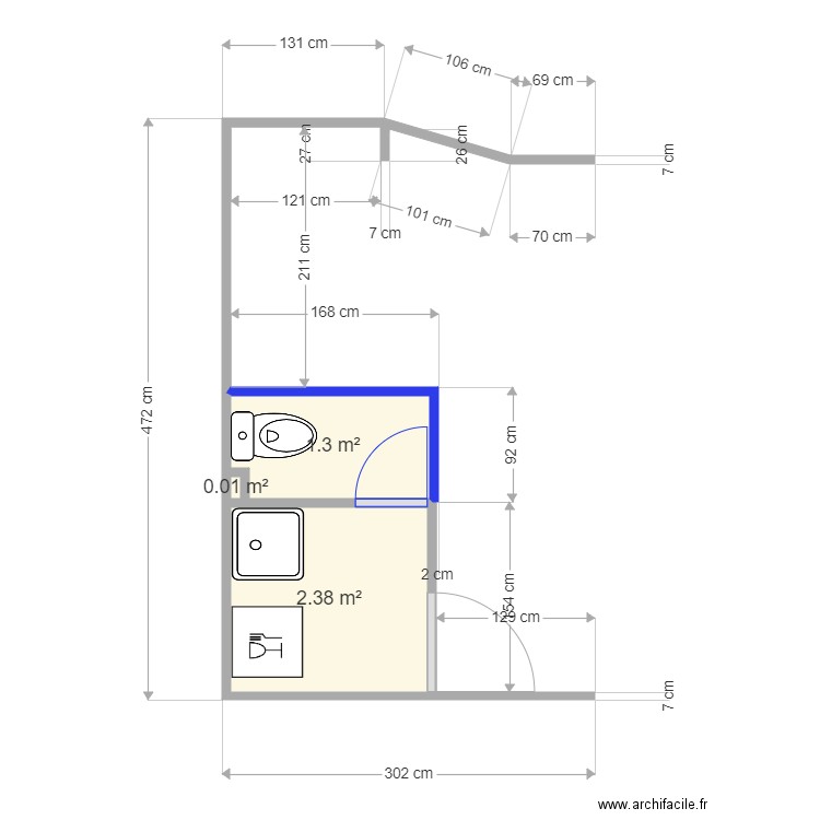 la scene - Plan 3 pièces 4 m2 dessiné par arnaud564000