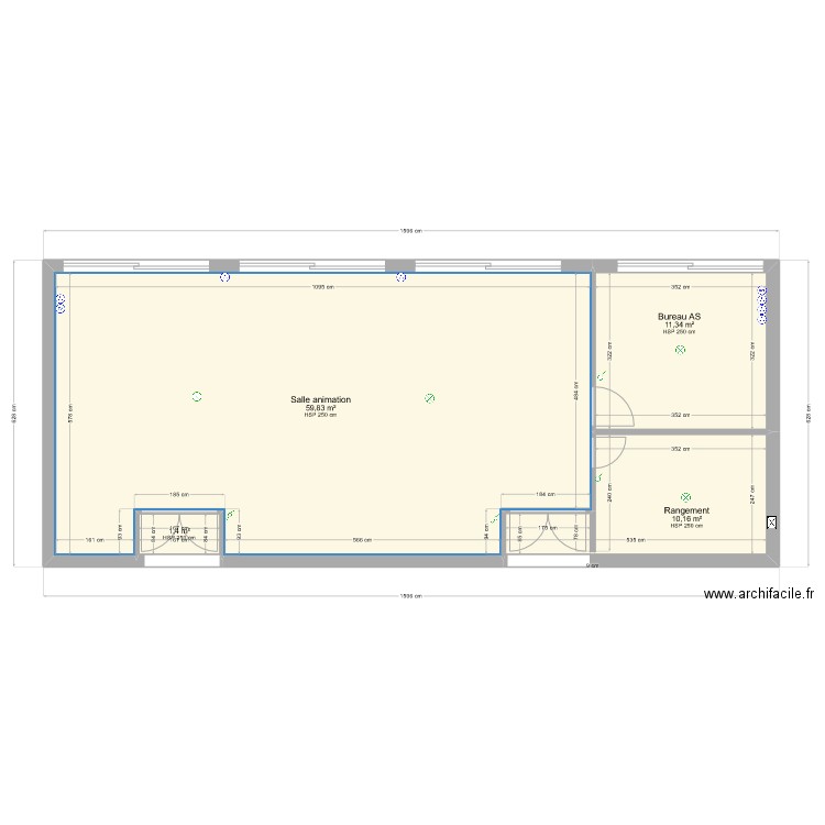 salle anim. Plan de 4 pièces et 83 m2