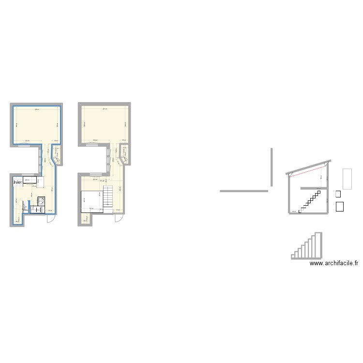 Studio CLEM 2. Plan de 4 pièces et 63 m2