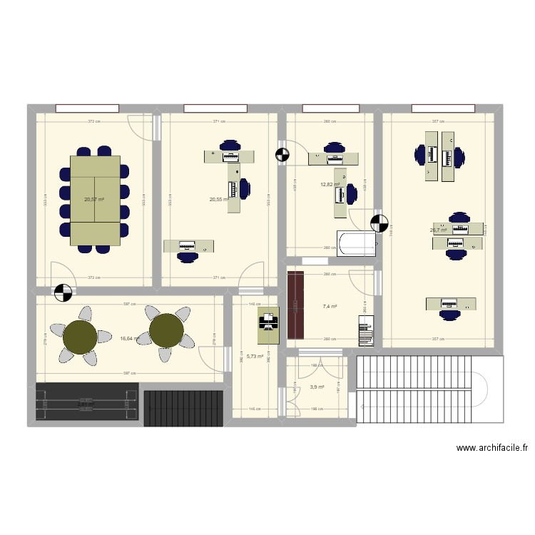 plan CDP. Plan de 9 pièces et 117 m2