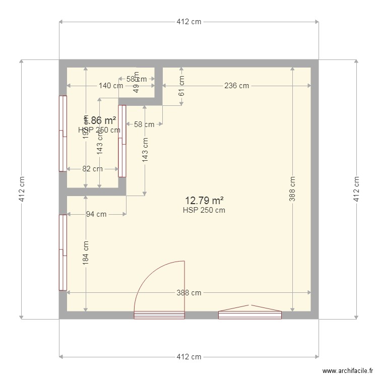  studio moderne. Plan de 0 pièce et 0 m2