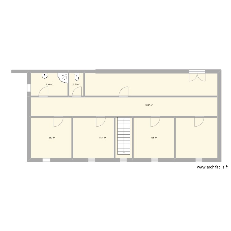 le Roux 1er étage. Plan de 6 pièces et 114 m2