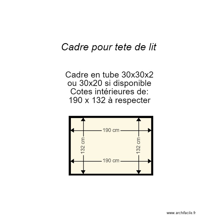 Tete de lit 200*140 détail cadre fer. Plan de 0 pièce et 0 m2