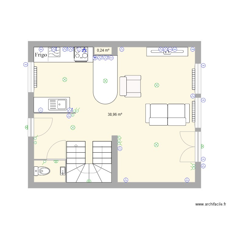 seb rdc. Plan de 0 pièce et 0 m2