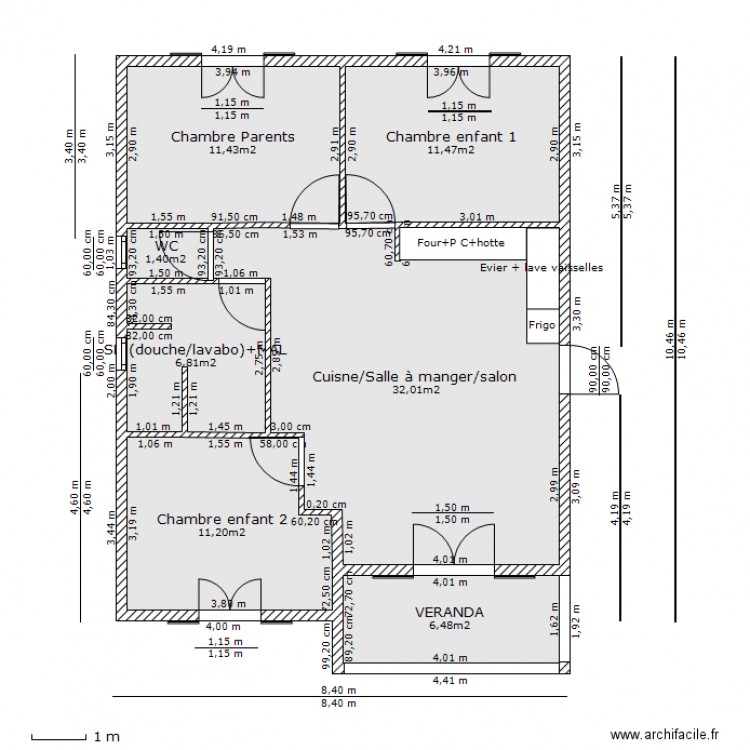 Plan villas F4. Plan de 0 pièce et 0 m2