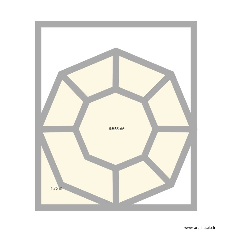 Projet maison octogonale. Plan de 0 pièce et 0 m2