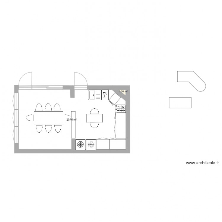 Cuisine rénovée. Plan de 0 pièce et 0 m2