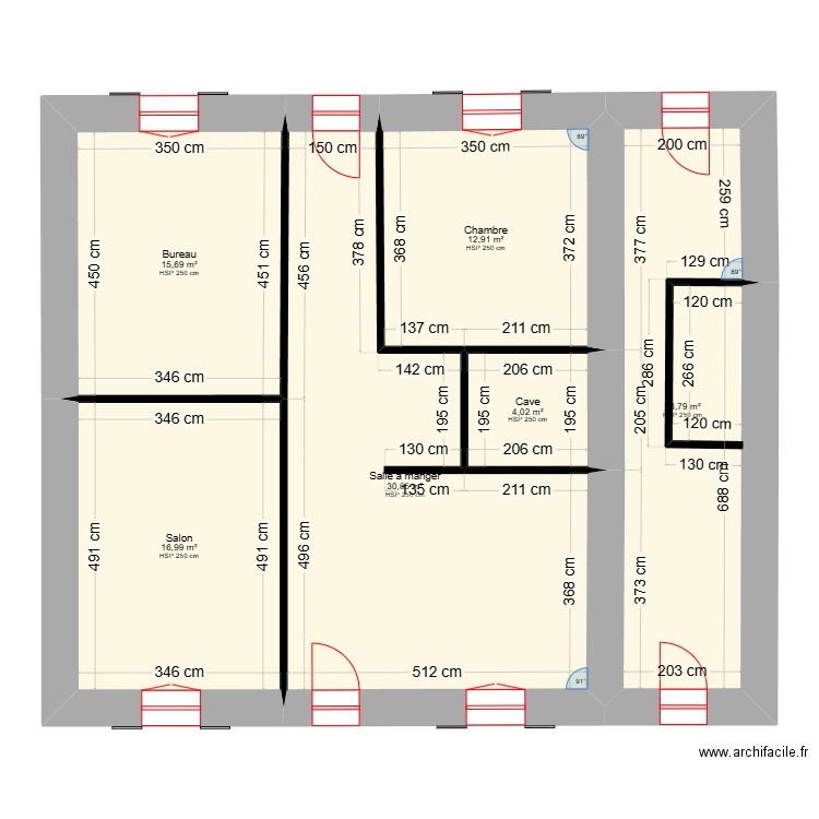 4septpamiers. Plan de 6 pièces et 99 m2