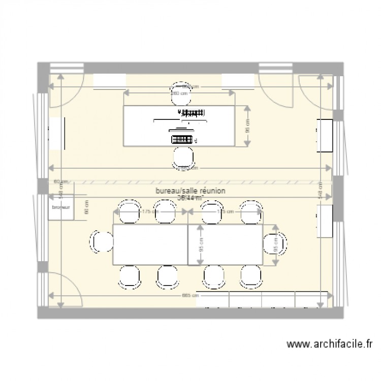 bureau et salle réunion. Plan de 0 pièce et 0 m2