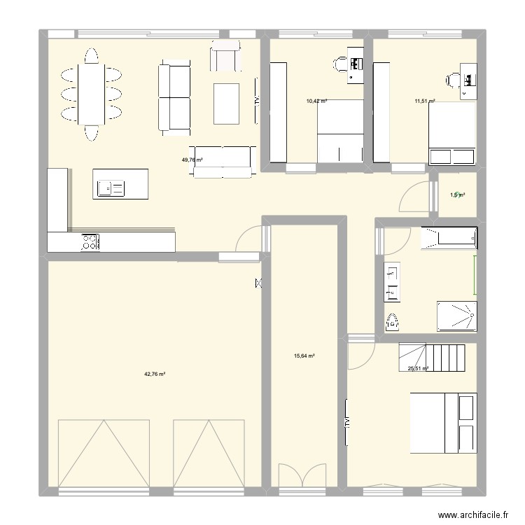 gray. Plan de 0 pièce et 0 m2