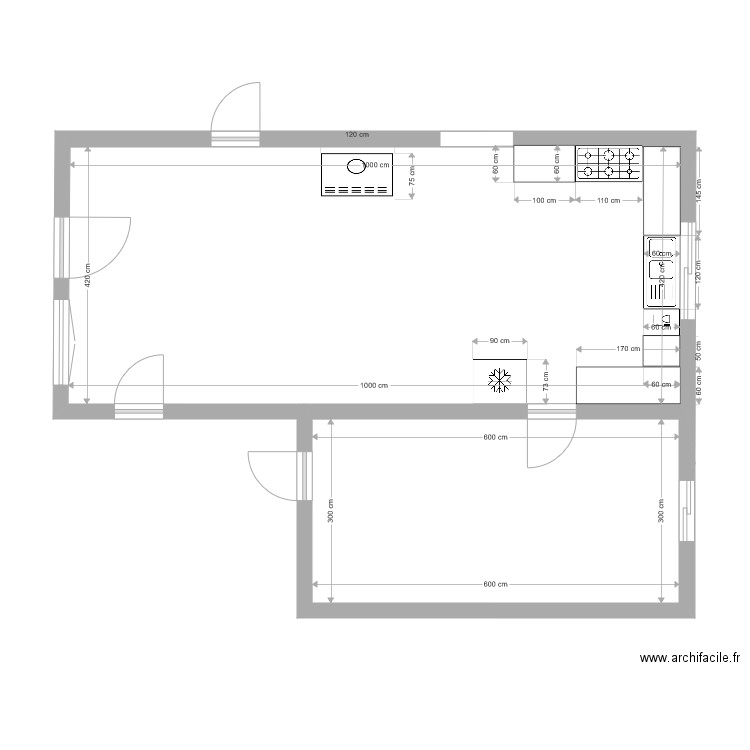 cuisine séjour cellier 02. Plan de 0 pièce et 0 m2