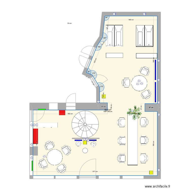 SALON2. Plan de 1 pièce et 83 m2