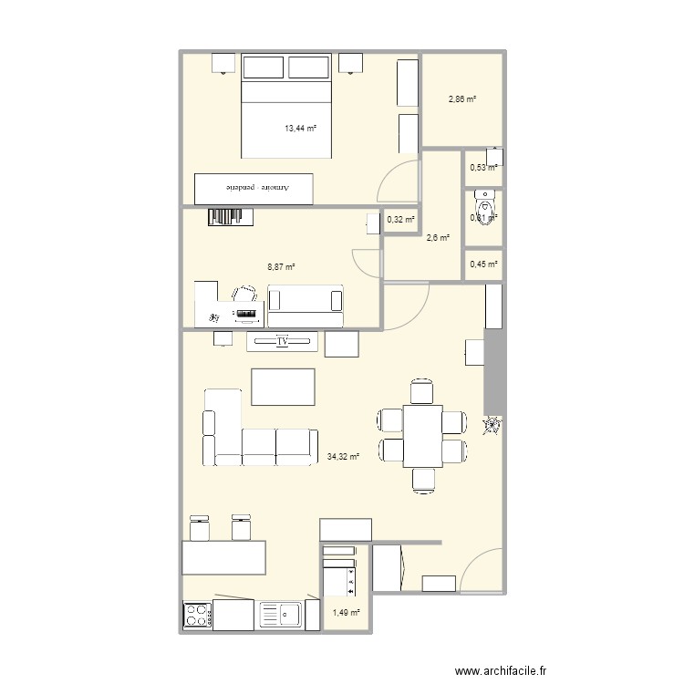 Plan Epervier définitif. Plan de 10 pièces et 66 m2