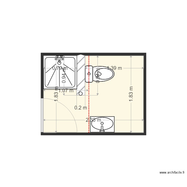 sdb vide. Plan de 0 pièce et 0 m2