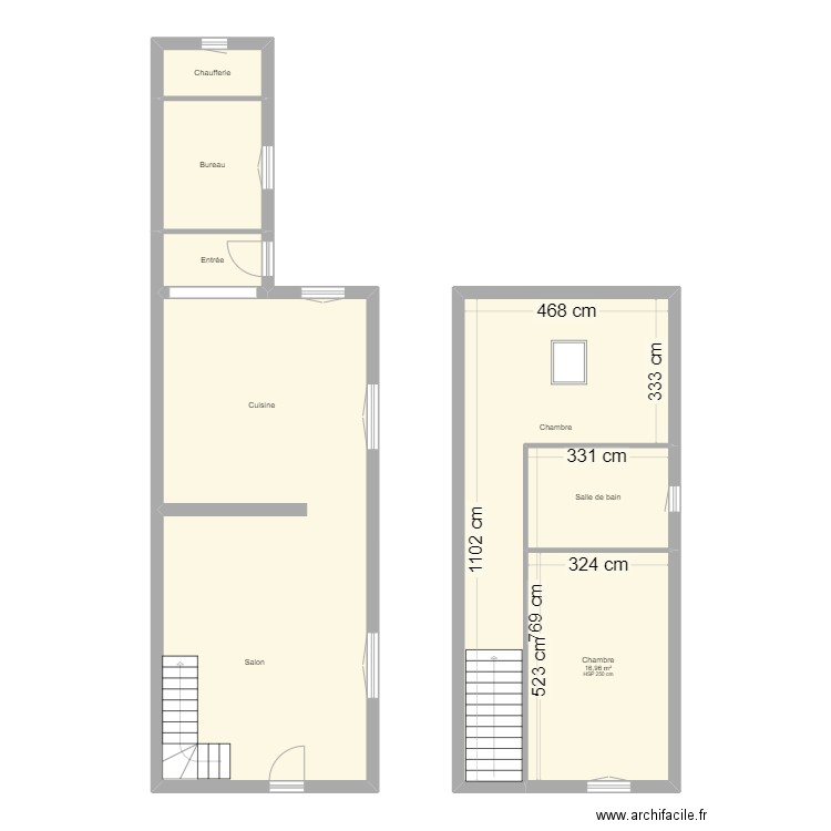 DUPLANTIER. Plan de 7 pièces et 113 m2