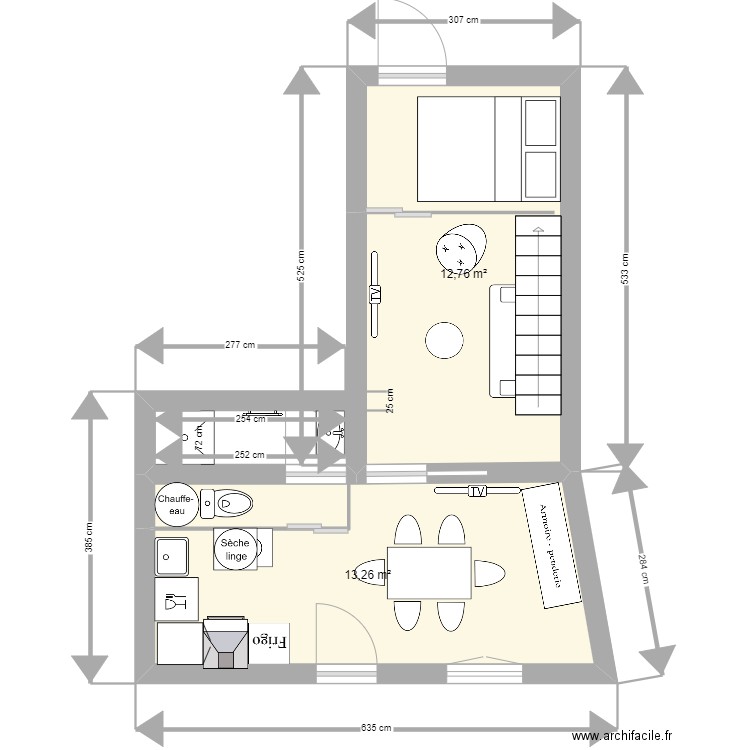 petit locatif version avec étage. Plan de 0 pièce et 0 m2