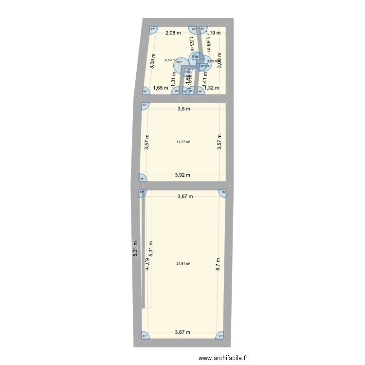 Plan tourcoing actuel. Plan de 4 pièces et 49 m2