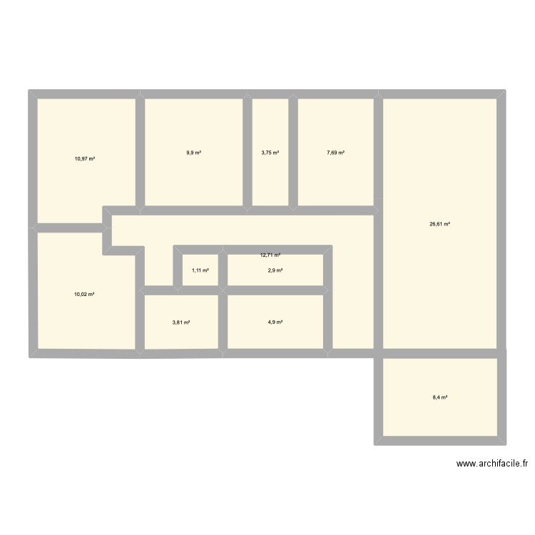 Noisy bisP1. Plan de 12 pièces et 103 m2