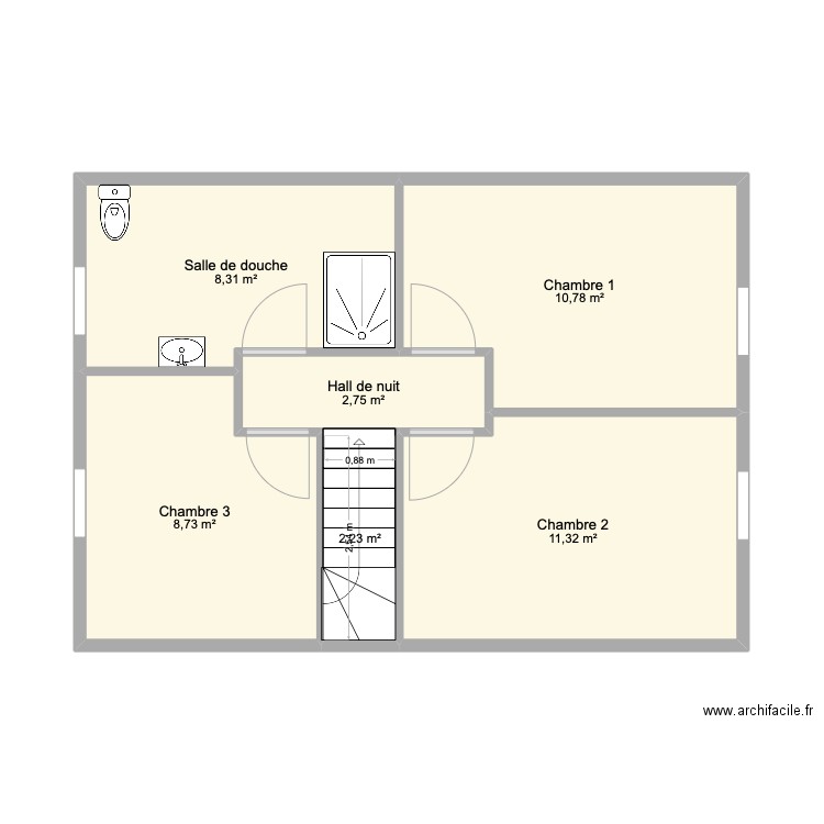 BO11. Plan de 10 pièces et 87 m2