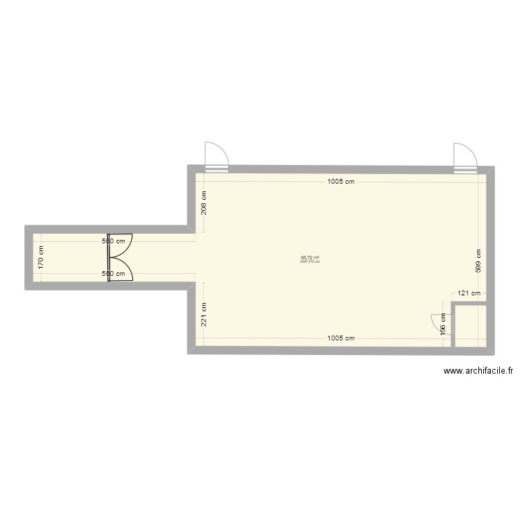 Mairie de Clichy. Plan de 1 pièce et 70 m2