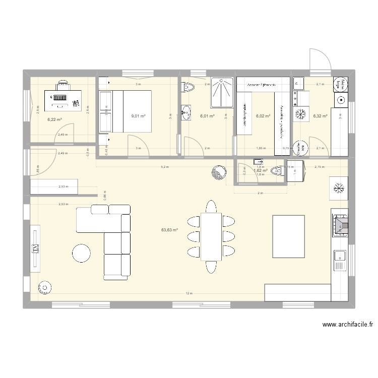 Maison Tarendol avec mesures. Plan de 0 pièce et 0 m2