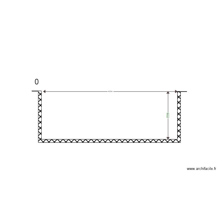 coupe piscine. Plan de 0 pièce et 0 m2