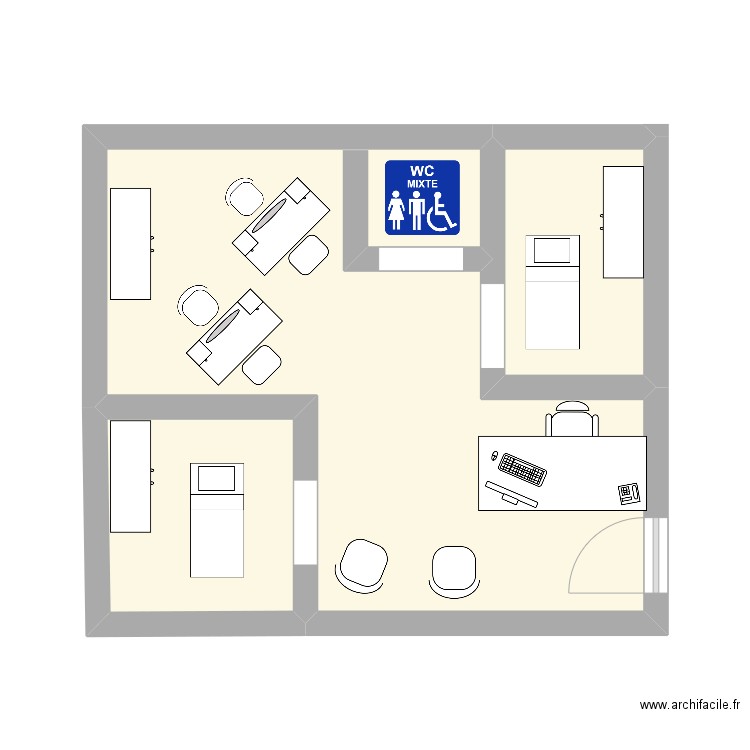 PLAN institut. Plan de 3 pièces et 25 m2