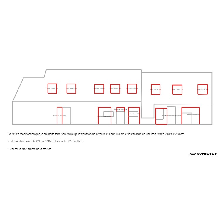 berthelange face arriére  de la grange. Plan de 21 pièces et 124 m2