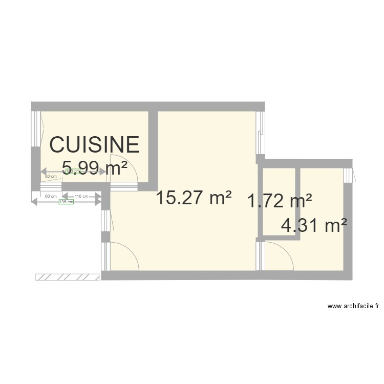 PLAN STUDIO 30 M 2. Plan de 0 pièce et 0 m2