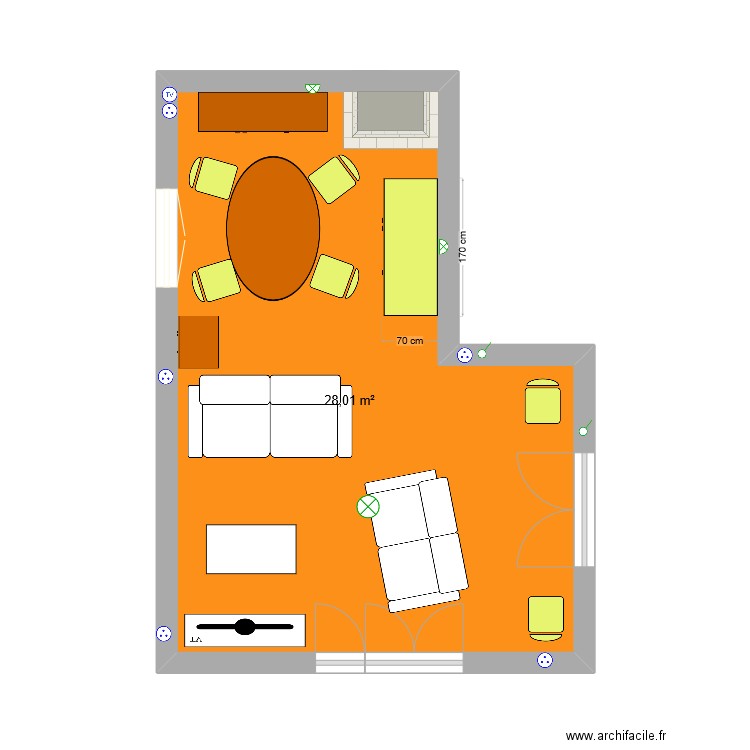 salon 1. Plan de 0 pièce et 0 m2