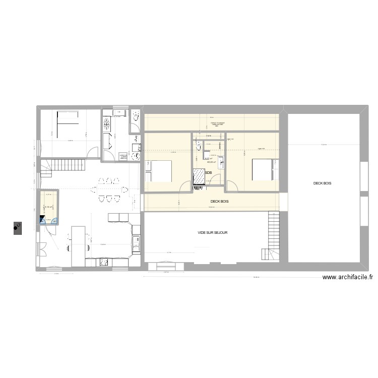 RDC2 MAISON KAIRON VARIANTE. Plan de 3 pièces et 85 m2