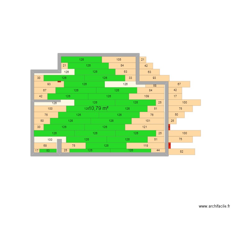 Chambre 2 v22. Plan de 1 pièce et 11 m2