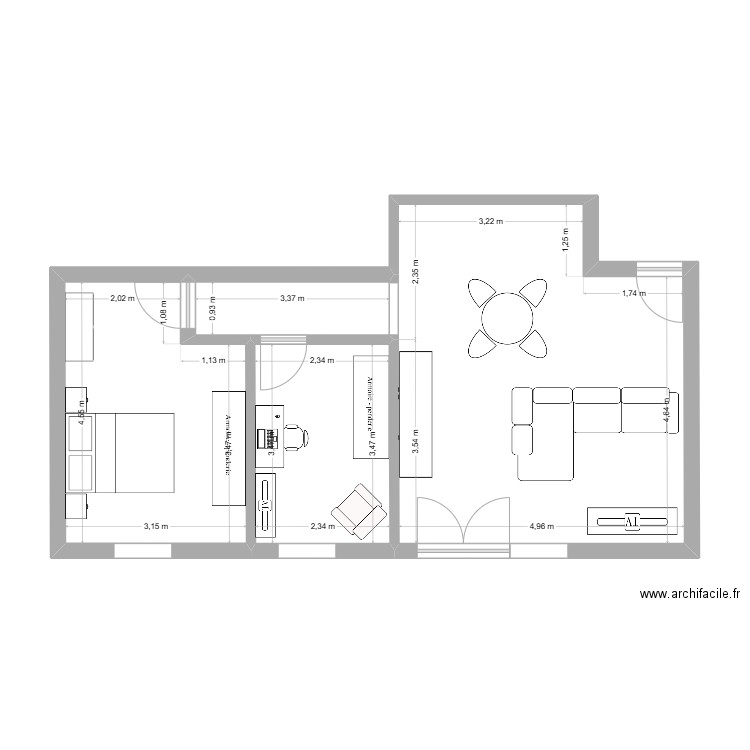 IDEE EMMA. Plan de 4 pièces et 51 m2