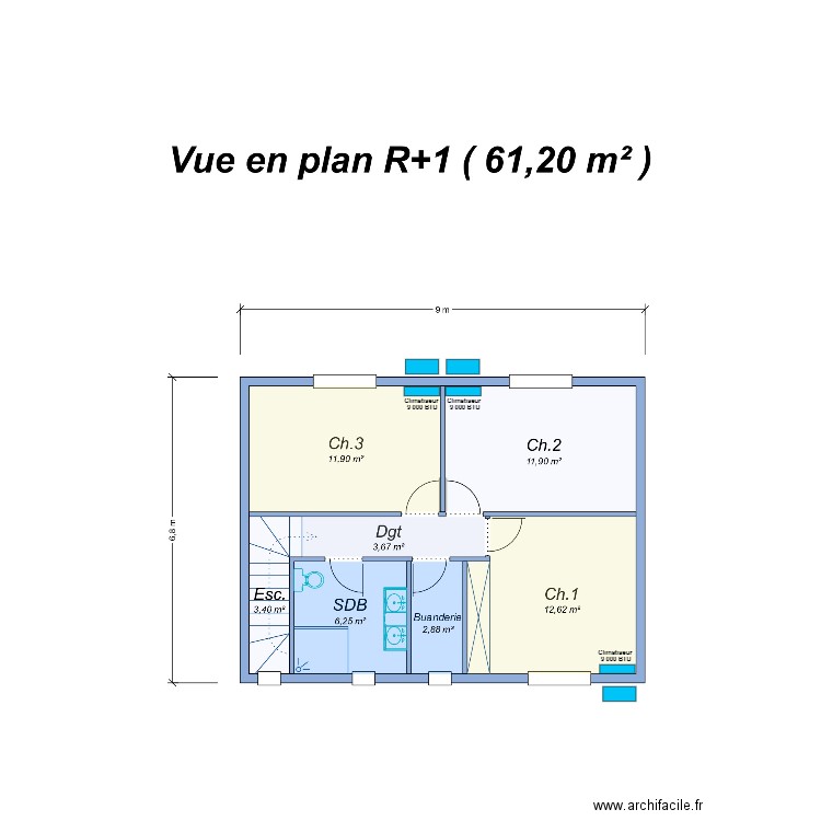 Caillier Sébastien R+1. Plan de 0 pièce et 0 m2