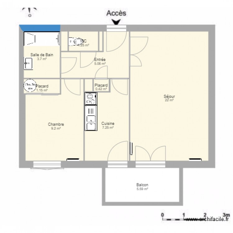 Appartement sans meuble. Plan de 0 pièce et 0 m2