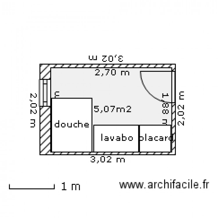 SALLE DE BAINS. Plan de 0 pièce et 0 m2